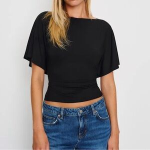 NWT Reformation Avery Knit Top in Black XS